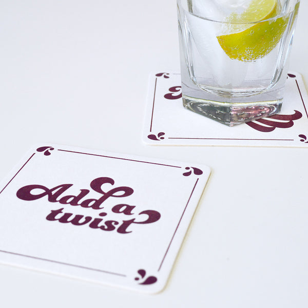 Letterpress Cocktail Coasters